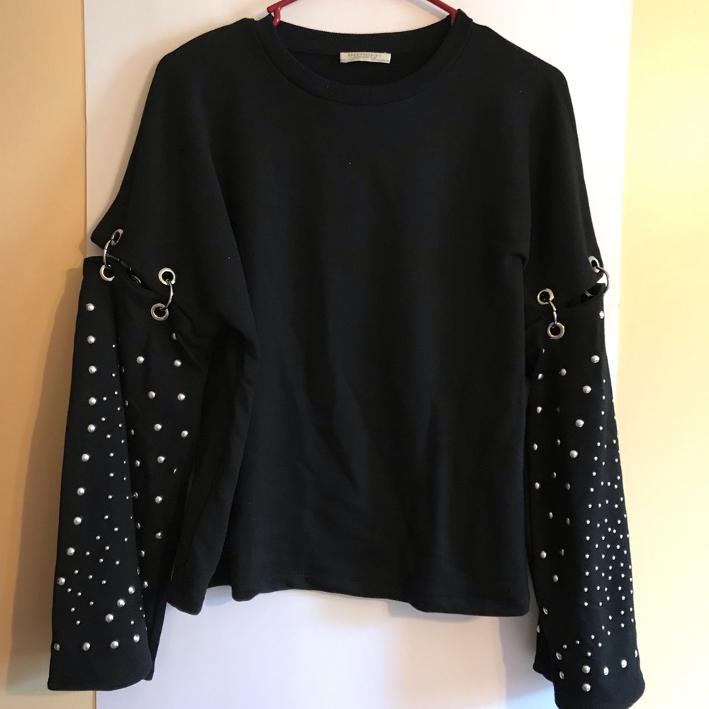 NWOT Zara TRF Studded Sweatshirt Sweater Punk Goth